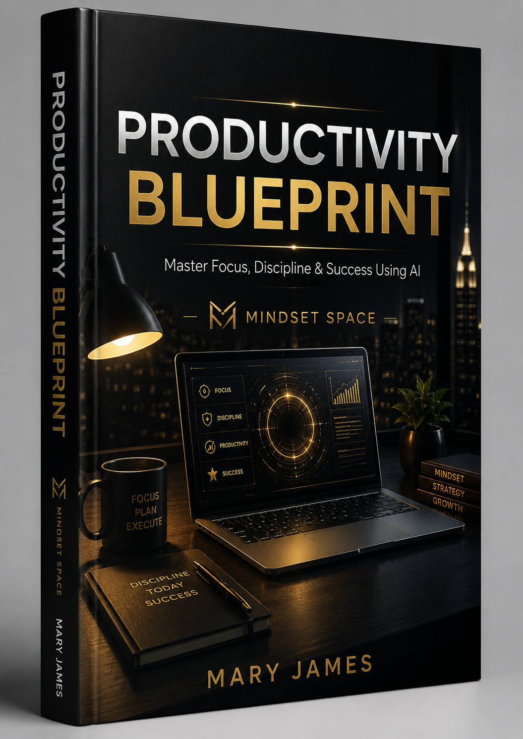 "Productivity Blueprint digital ebook cover by Mindset Space – boost your productivity"
